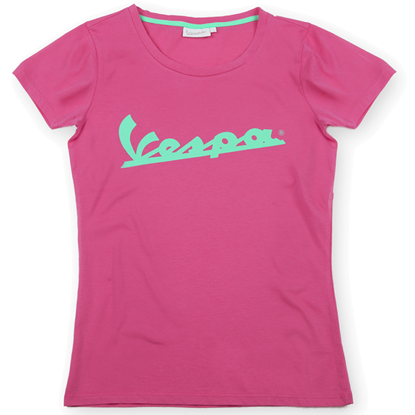 Vespa Official Logo T-Shirts for Women(Pink)