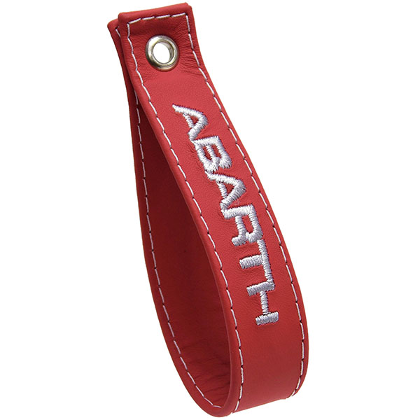 ABARTH 500 Rear Gate Leather Strap(Red/ABARTH White Logo)
