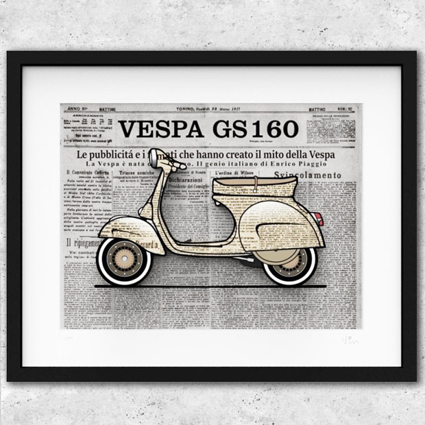 VESPA GS160 Illustration-GIORNALE-by Mr.Vin (Large)