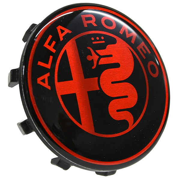 Alfa Romeo New Emblem Wheel hub cap (Black/Red)