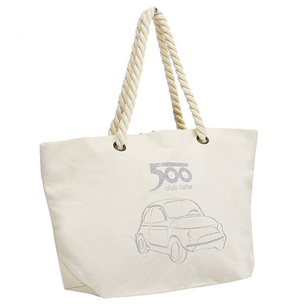 FIAT 500 CLUB ITALIAトートバッグ(シルバーロゴ)