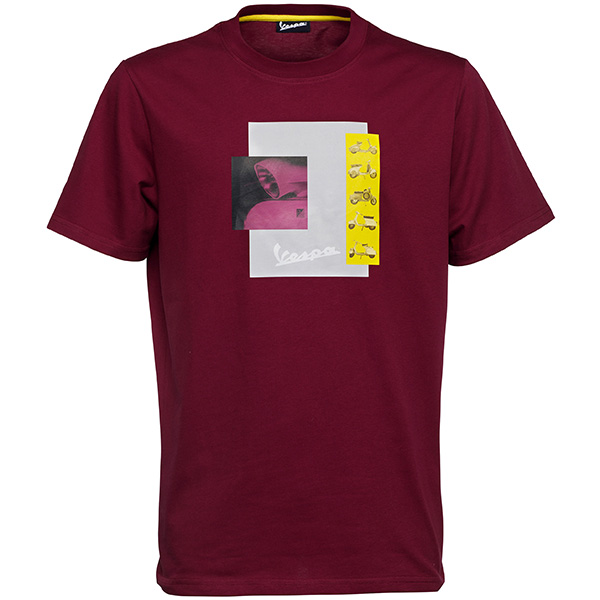 Vespa Official T-Shirts-Heritage-(Bordeaux)
