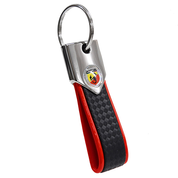 ABARTH Strap Shaped Keyring(Carbonlook/Red)