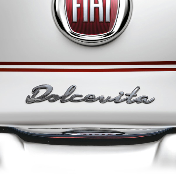 FIAT純正500 Dolcevitaリアロゴエンブレム<br><font size=-1 color=red>06/28到着</font>
