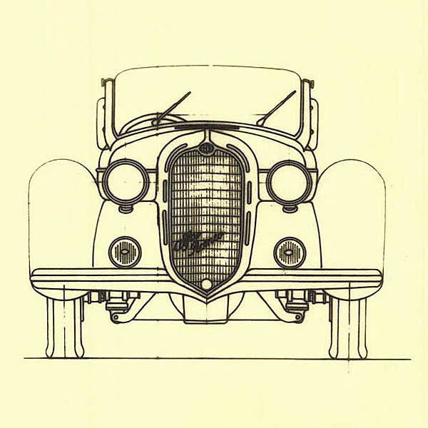 Alfa Romeo 8C 2900B Touring Spider 1937 Blue Drawing Print