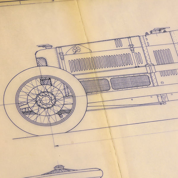 Alfa Romeo P2 1924 Blue Drawing Print