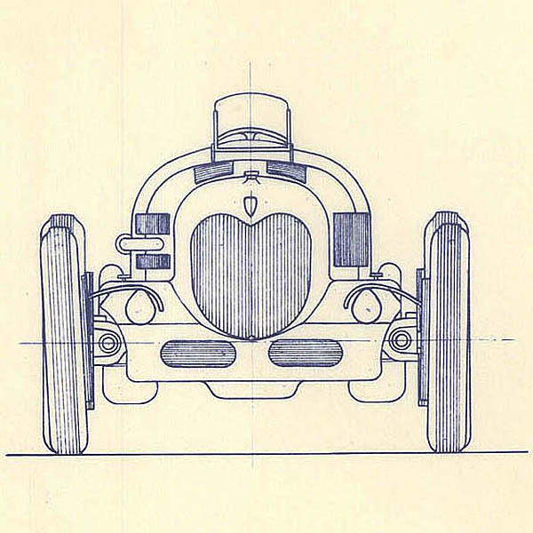 Alfa Romeo Bimotore 1935 Blue Drawing Print