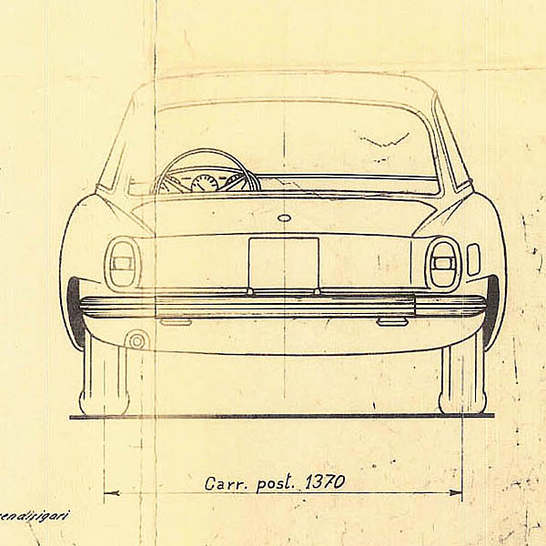 Alfa Romeo 2600 Coupe Blue Drawing Print