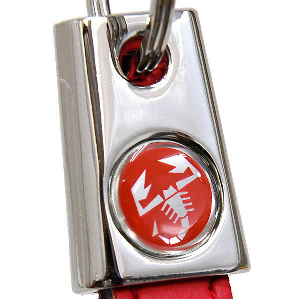 ABARTH Strap Shaped Keyring(Red Emblem/Red)