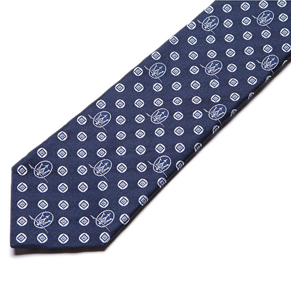 MASERATI Official Neck Tie(Navy / Blue Square)