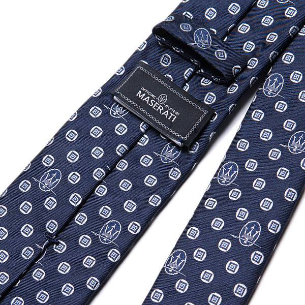 MASERATI Official Neck Tie(Navy / Blue Square)