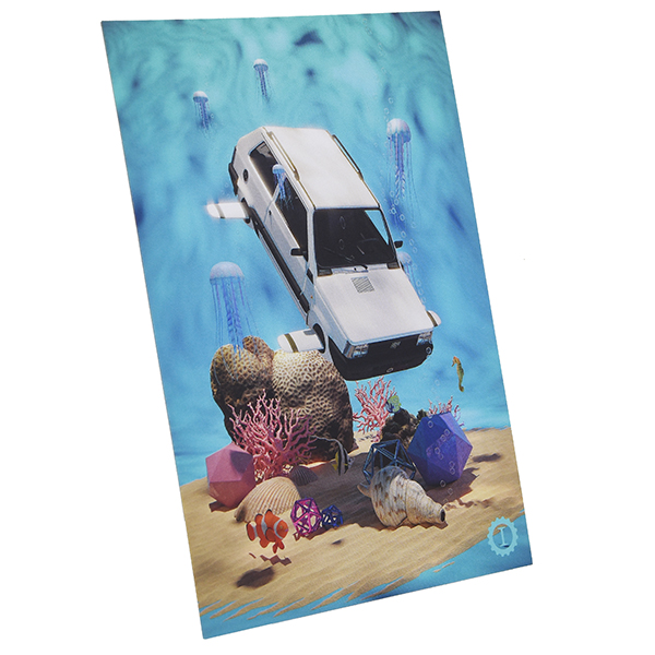 Garage Italia  Official FIAT PANDA integral-e Postcard (IN THE SEA)