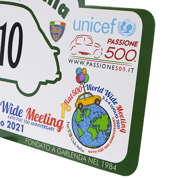 FIAT 500 CLUB ITALIA World Wide Meeting 2021 Number Plate Cover