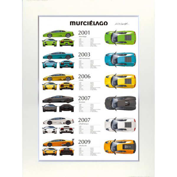 Lamborghini Murcielago History Illustration by Kenichi Hayashibe
