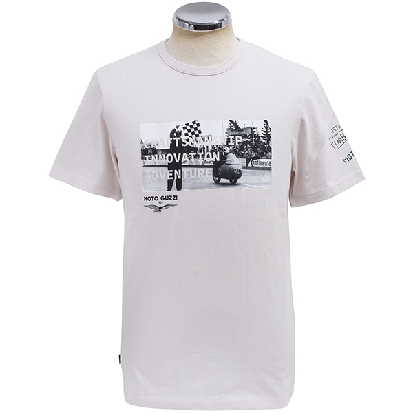 Moto Guzzi Timberland Collaboration Back Front Graphic T-Shirts(White)