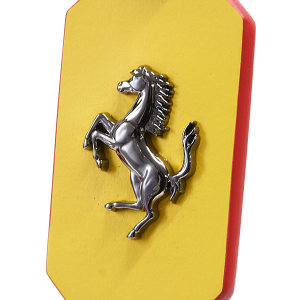 Ferrari Official Leather Base Cavallino Keyring (Yellow)