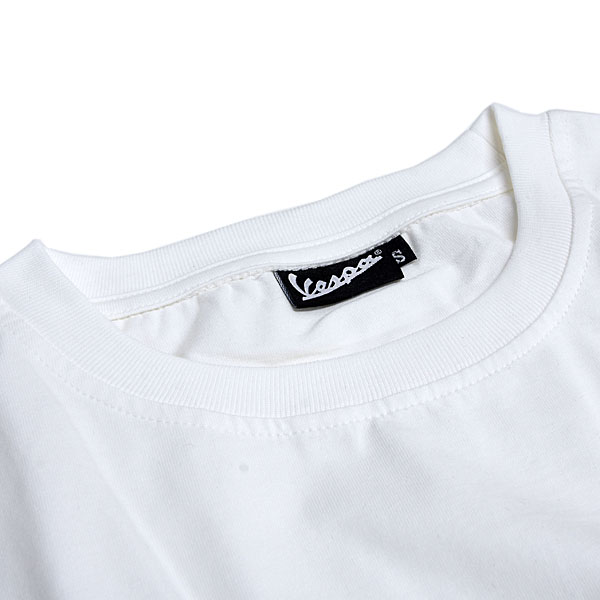 Vespa Official T-Shirts -PRIMAVERA-(White/Orange Logo)