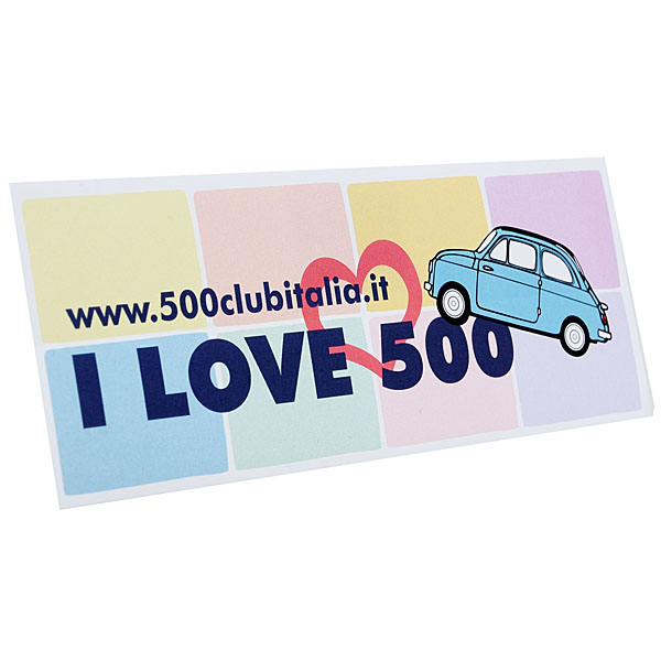 FIAT 500 CLUB ITALIA  "I LOVE500" Sticker