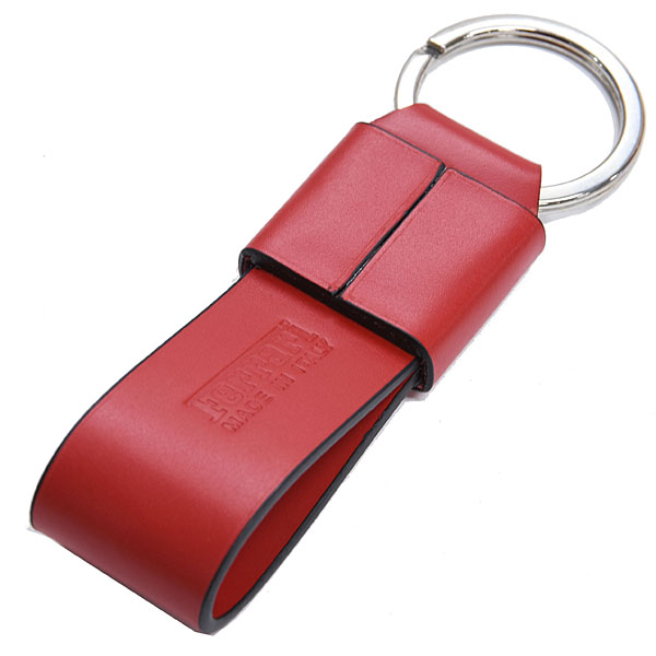 Ferrari Emblem Leather Strap Shaped Keyring(Red)