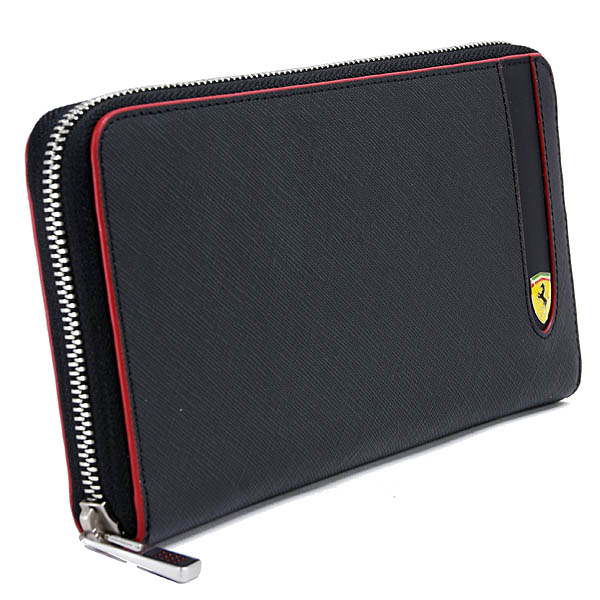 Ferrari Genuine Round Zip Long Wallet