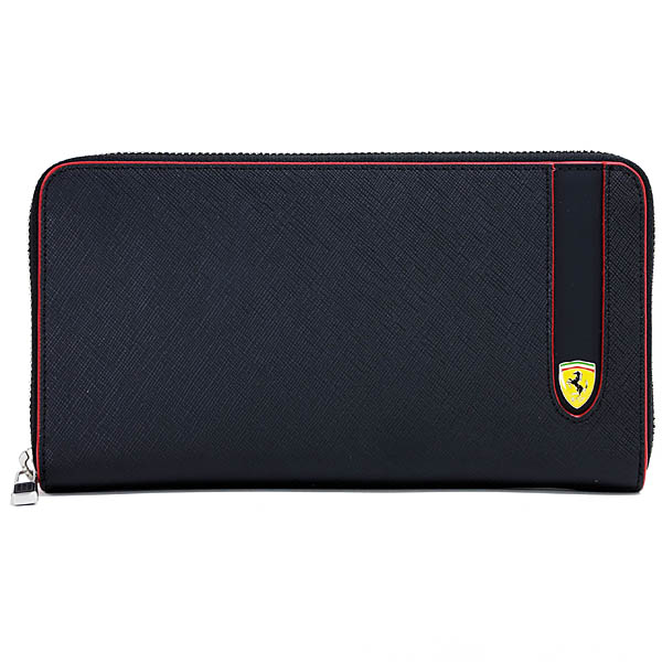 Ferrari Genuine Round Zip Long Wallet