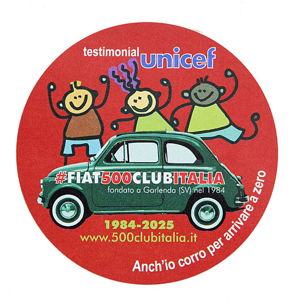FIAT 500 CLUB ITALIA UNICEF 2025 Sticker (Red)