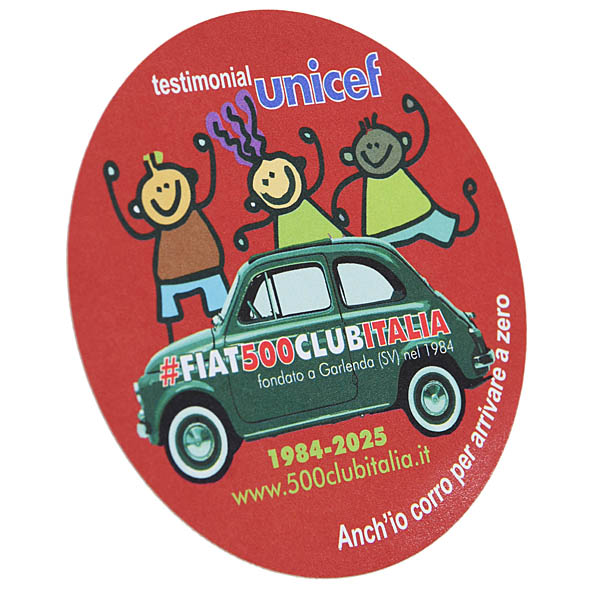 FIAT 500 CLUB ITALIA UNICEF 2025 Sticker (Red)