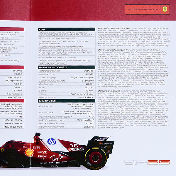 Scuderia Ferrari SF-25 Press Leaflet & Drivers Card Set