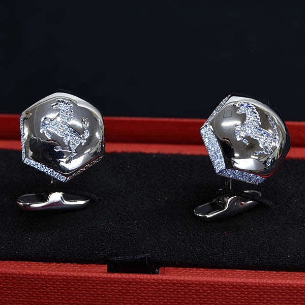 Ferrari純正Cavallinoホワイトゴールド&ダイヤモンドカフス