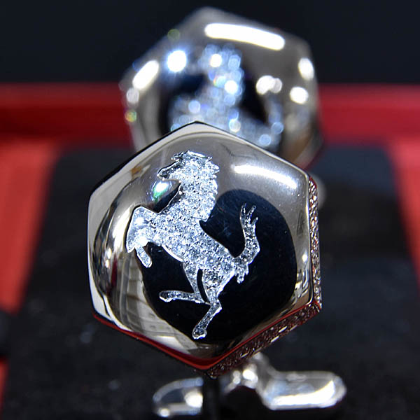 Ferrari純正Cavallinoホワイトゴールド&ダイヤモンドカフス