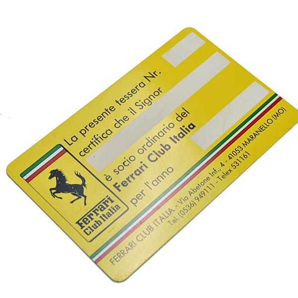 Ferrari Club Italia Membership Card