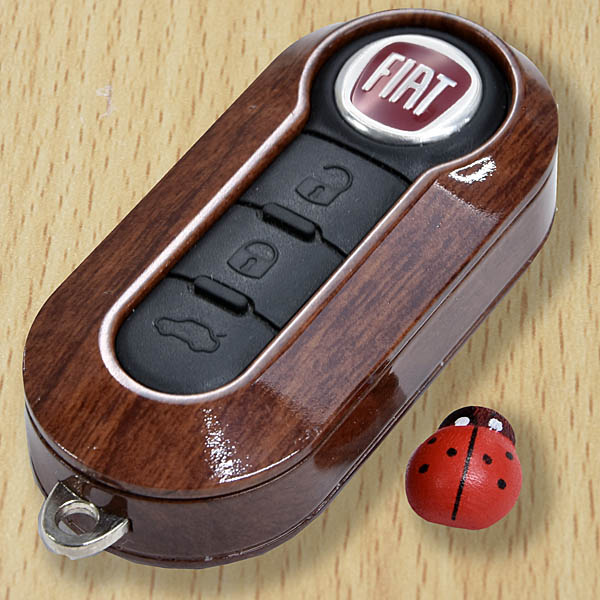 FIAT500 Wood design Key Cover by La Coccino