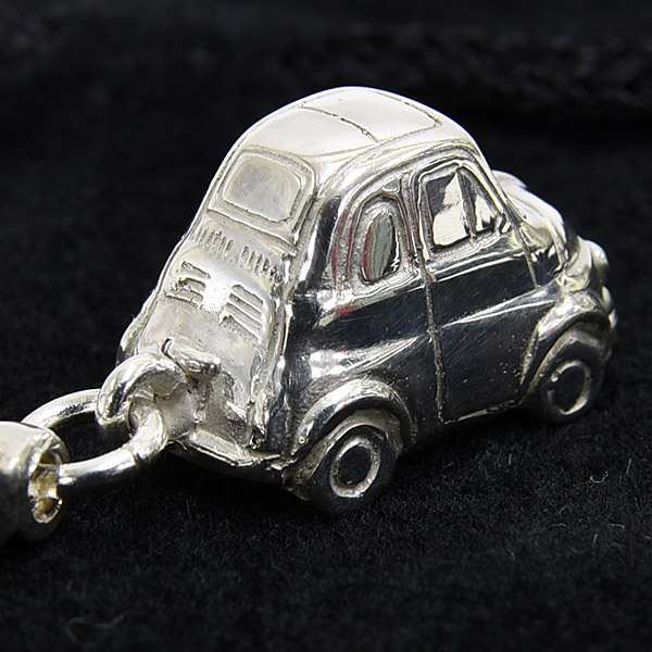 FIAT 500 Sterling Silver Keyring