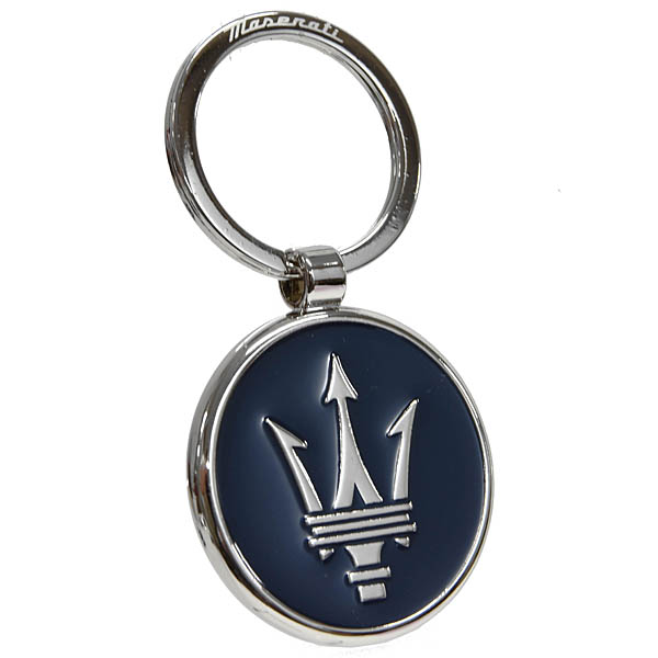 MASERATI純正NEW LOGOキーリング(メタルラウンド/ブルー)