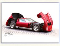 Lamborghini Miura SVJイラストレーション by 林部研一