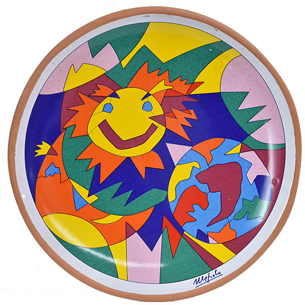 FIAT BRAVO e BRAVA Launch Commemorative Plate 1995 by Ugo Nespolo