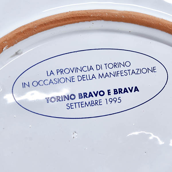 FIAT BRAVO e BRAVA Launch Commemorative Plate 1995 by Ugo Nespolo