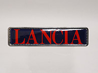 LANCIA Logo Emblem Plate (Navy/Red)