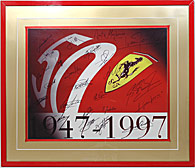 Ferrari 50th F1 Driver Signed Plate