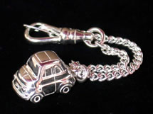 FIAT 500 Sterling Silver Keyring