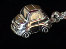 FIAT 500 Sterling Silver Keyring