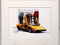 Lamborghini Countach Illustration by Kenichi Hayashibe