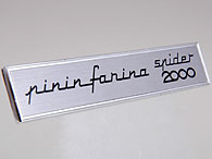 FIAT 2000 SPIDER Pininfarina Logo Plate Type A