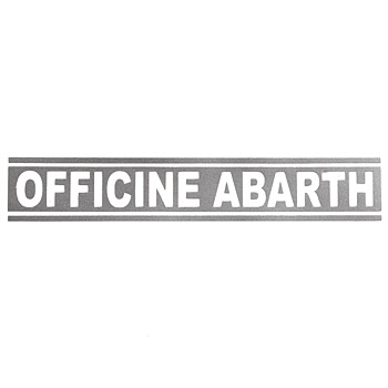 ABARTH純正OFFICINE ABARTHロゴ切り文字ステッカー (シルバー)