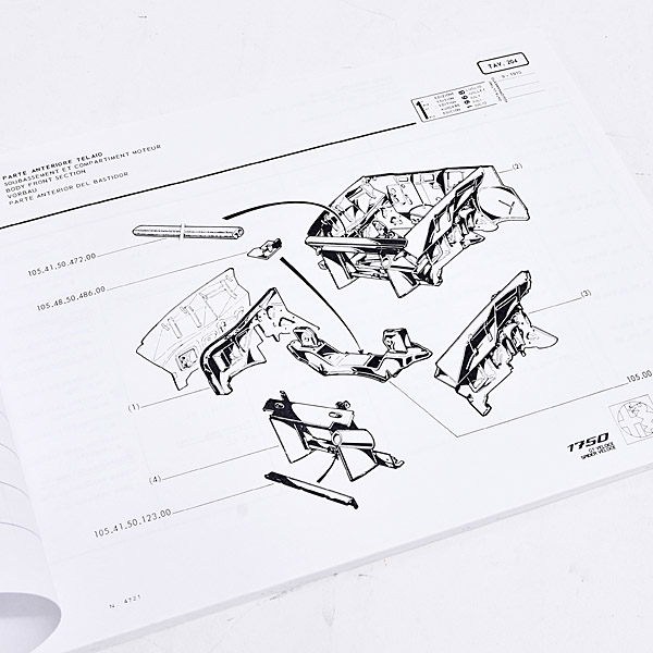Alfa Romeo 1750 Spider veloce Parts Catalog(Body)