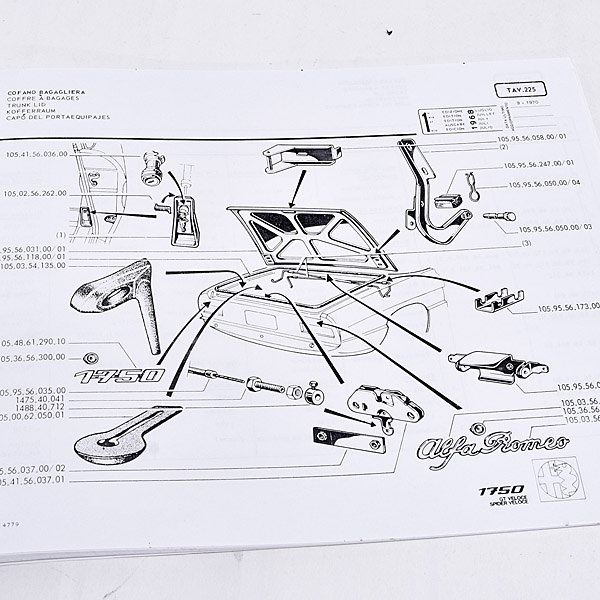 Alfa Romeo 1750 Spider veloce Parts Catalog(Body)