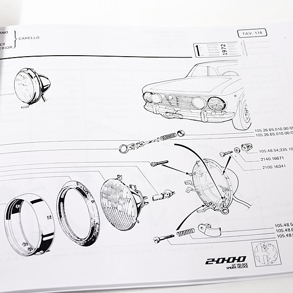 Alfa Romeo 2000 GIULIA GTV&Spider Parts Catalog(Engine)