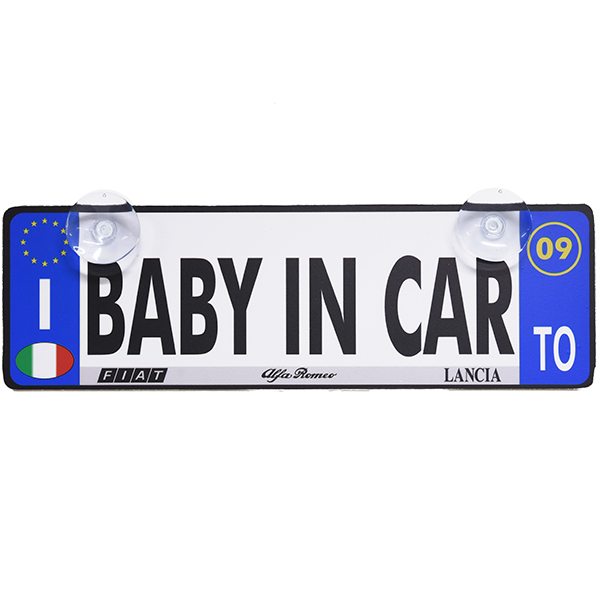 Italian Lisence Plate shaped BABY IN CAR Plate
