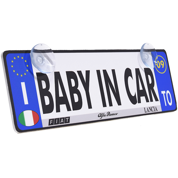 Italian Lisence Plate shaped BABY IN CAR Plate