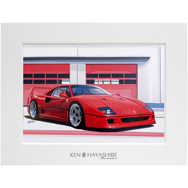 Ferrari F40イラストレーション (フロントビュー) by 林部研一<br><font size=-1 color=red>02/21到着</font>